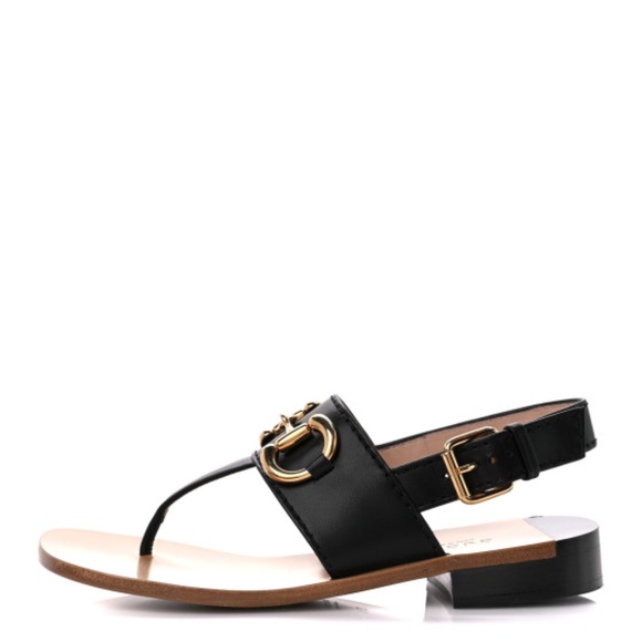 Gucci Horsebit “Charlotte” Sandals in Nero (black) 37 - Picture 1 of 9